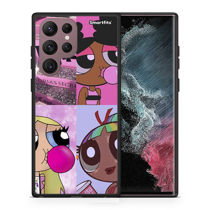 Θήκη Αγίου Βαλεντίνου Samsung S22 Ultra Bubble Girls από τη Smartfits με σχέδιο στο πίσω μέρος και μαύρο περίβλημα | Samsung S22 Ultra Bubble Girls case with colorful back and black bezels