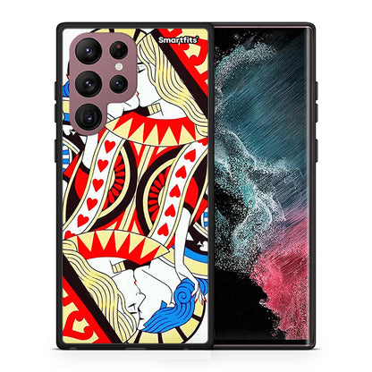 Θήκη Samsung S22 Ultra Card Love από τη Smartfits με σχέδιο στο πίσω μέρος και μαύρο περίβλημα | Samsung S22 Ultra Card Love case with colorful back and black bezels