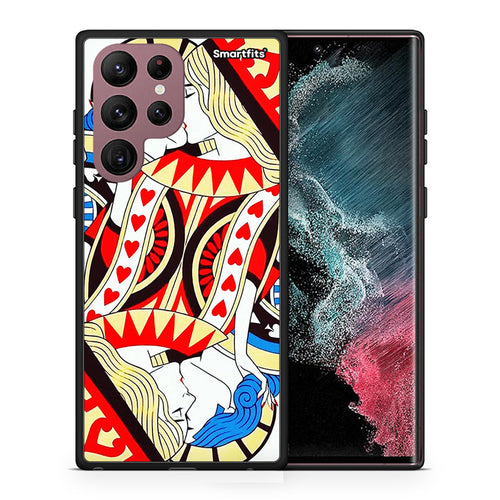 Θήκη Samsung S22 Ultra Card Love από τη Smartfits με σχέδιο στο πίσω μέρος και μαύρο περίβλημα | Samsung S22 Ultra Card Love case with colorful back and black bezels