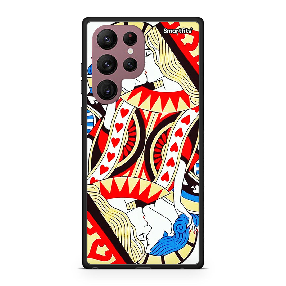 Samsung S22 Ultra Card Love θήκη από τη Smartfits με σχέδιο στο πίσω μέρος και μαύρο περίβλημα | Smartphone case with colorful back and black bezels by Smartfits