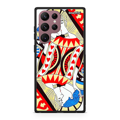 Samsung S22 Ultra Card Love θήκη από τη Smartfits με σχέδιο στο πίσω μέρος και μαύρο περίβλημα | Smartphone case with colorful back and black bezels by Smartfits