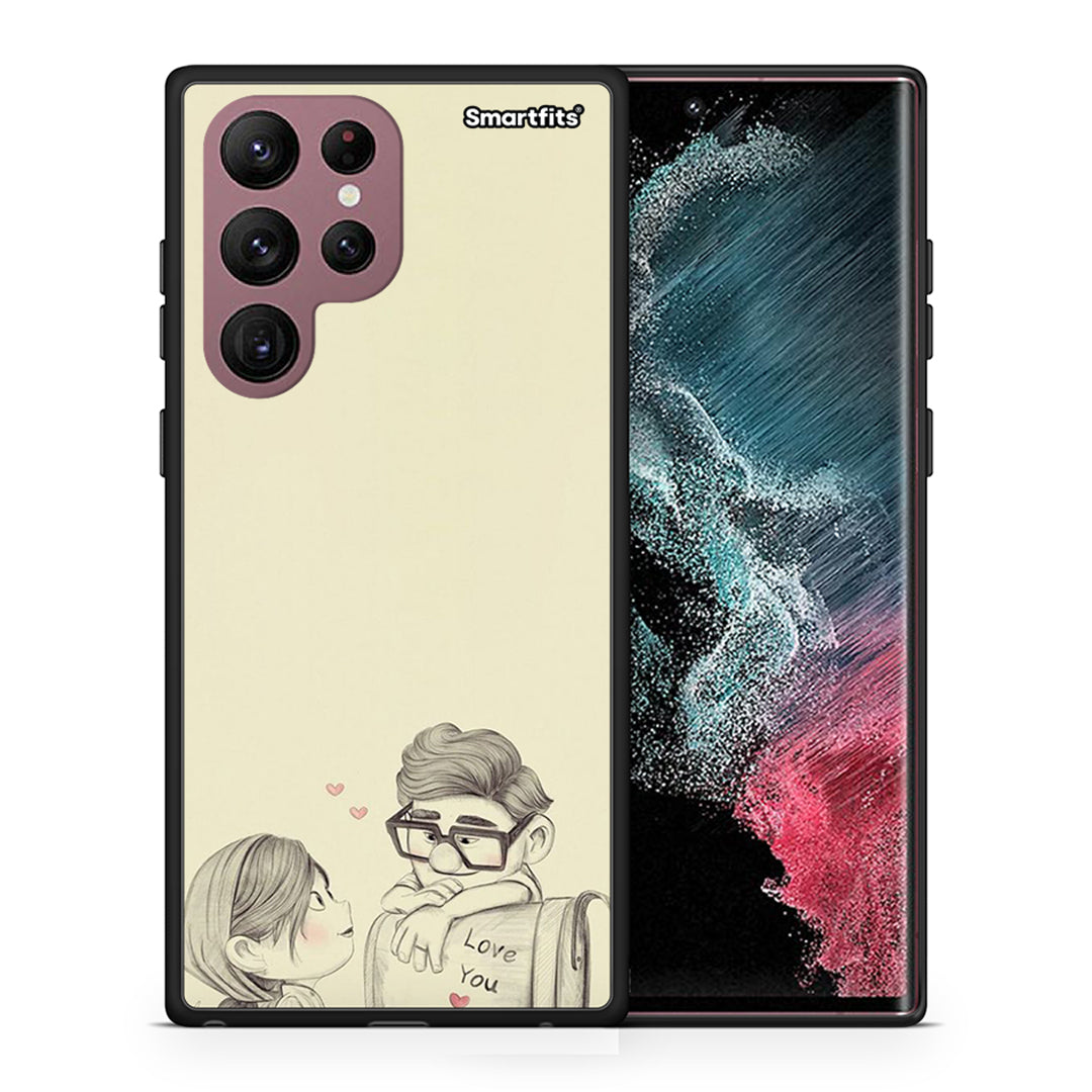 Θήκη Samsung S22 Ultra Carl And Ellie από τη Smartfits με σχέδιο στο πίσω μέρος και μαύρο περίβλημα | Samsung S22 Ultra Carl And Ellie case with colorful back and black bezels