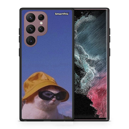 Θήκη Samsung S22 Ultra Cat Diva από τη Smartfits με σχέδιο στο πίσω μέρος και μαύρο περίβλημα | Samsung S22 Ultra Cat Diva case with colorful back and black bezels