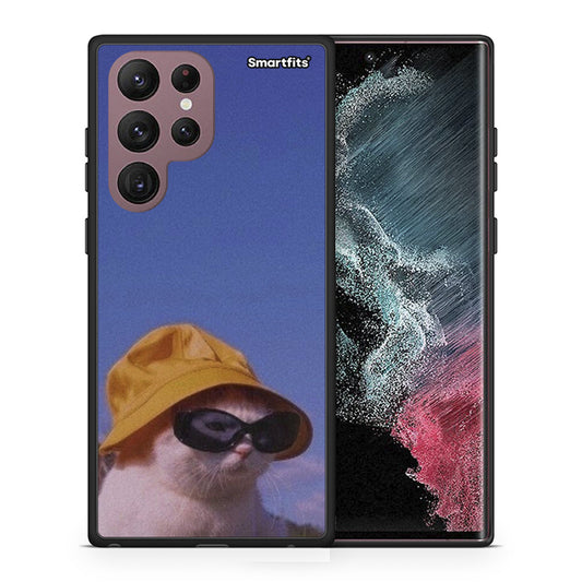Θήκη Samsung S22 Ultra Cat Diva από τη Smartfits με σχέδιο στο πίσω μέρος και μαύρο περίβλημα | Samsung S22 Ultra Cat Diva case with colorful back and black bezels