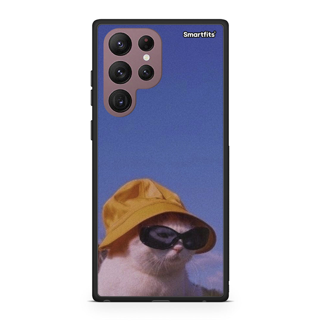Samsung S22 Ultra Cat Diva θήκη από τη Smartfits με σχέδιο στο πίσω μέρος και μαύρο περίβλημα | Smartphone case with colorful back and black bezels by Smartfits