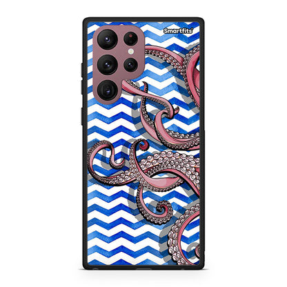 Samsung S22 Ultra Chevron Devilfish θήκη από τη Smartfits με σχέδιο στο πίσω μέρος και μαύρο περίβλημα | Smartphone case with colorful back and black bezels by Smartfits
