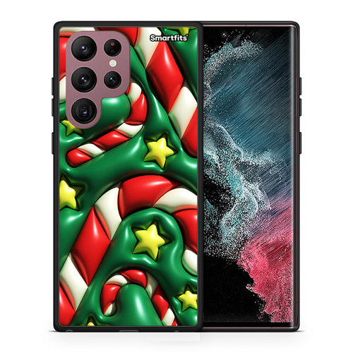 Θήκη Samsung S22 Ultra Christmas Bubbles από τη Smartfits με σχέδιο στο πίσω μέρος και μαύρο περίβλημα | Samsung S22 Ultra Christmas Bubbles case with colorful back and black bezels