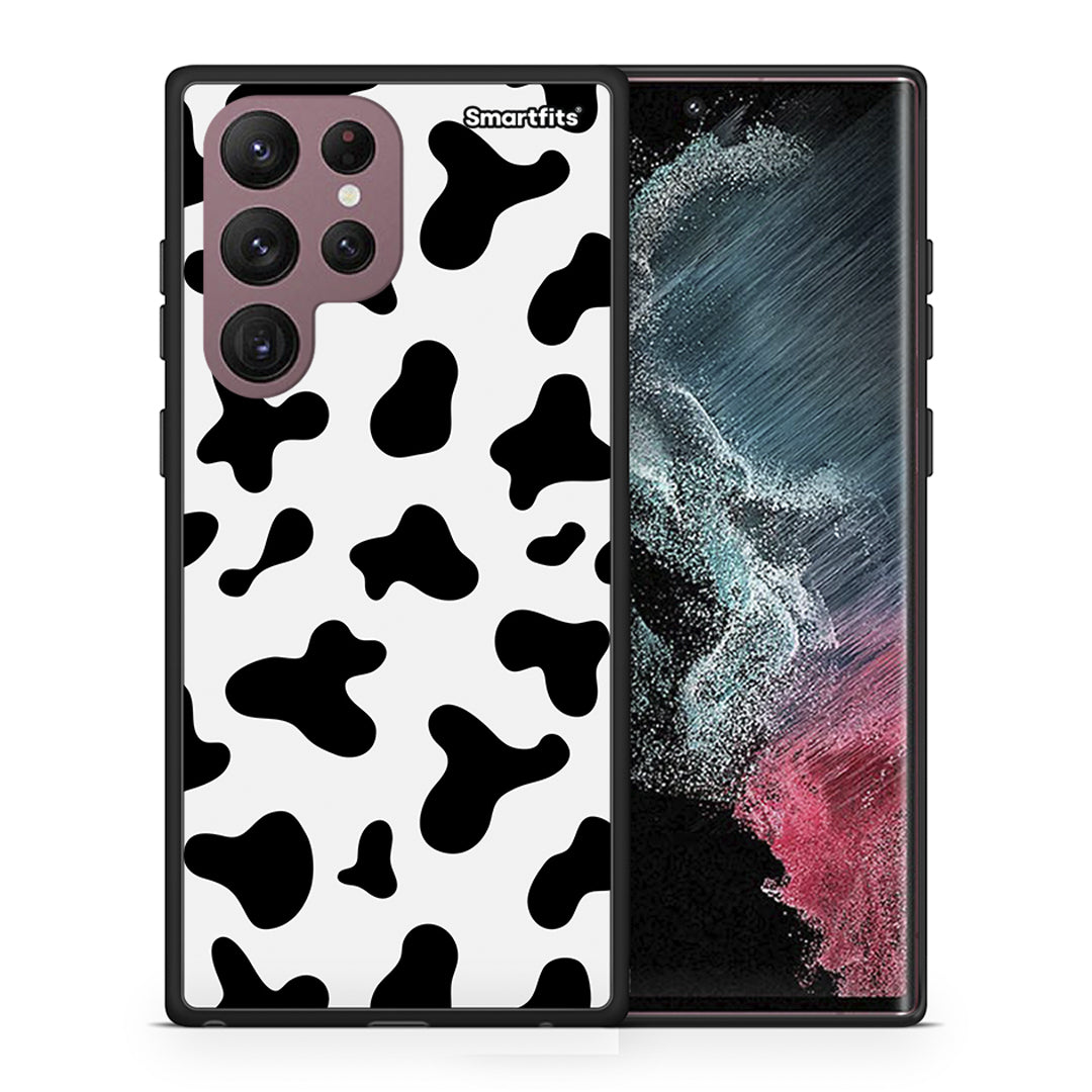 Θήκη Samsung S22 Ultra Cow Print από τη Smartfits με σχέδιο στο πίσω μέρος και μαύρο περίβλημα | Samsung S22 Ultra Cow Print case with colorful back and black bezels