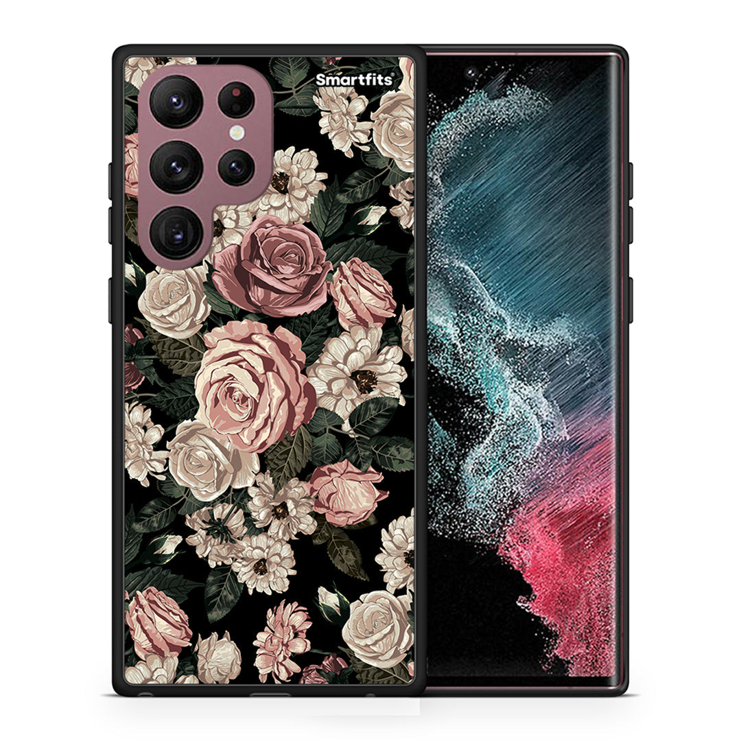 Θήκη Samsung S22 Ultra Wild Roses Flower από τη Smartfits με σχέδιο στο πίσω μέρος και μαύρο περίβλημα | Samsung S22 Ultra Wild Roses Flower case with colorful back and black bezels