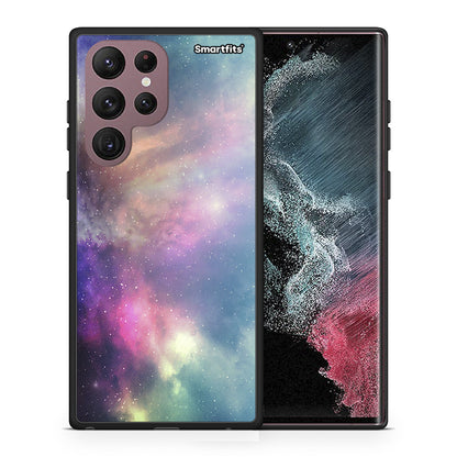 Θήκη Samsung S22 Ultra Rainbow Galaxy από τη Smartfits με σχέδιο στο πίσω μέρος και μαύρο περίβλημα | Samsung S22 Ultra Rainbow Galaxy case with colorful back and black bezels
