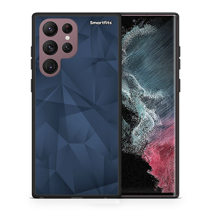 Θήκη Samsung S22 Ultra Blue Abstract Geometric από τη Smartfits με σχέδιο στο πίσω μέρος και μαύρο περίβλημα | Samsung S22 Ultra Blue Abstract Geometric case with colorful back and black bezels