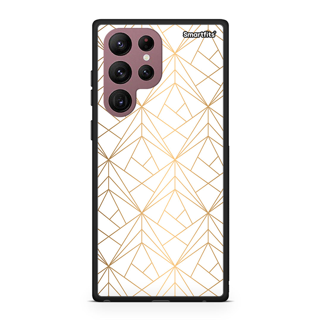 Samsung S22 Ultra Luxury White Geometric case, cover, bumper