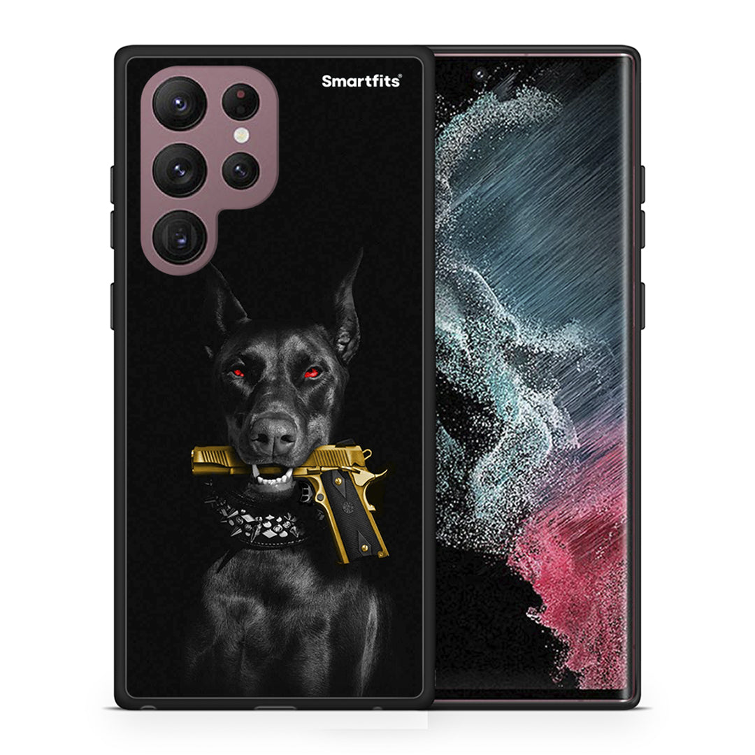 Θήκη Αγίου Βαλεντίνου Samsung S22 Ultra Golden Gun από τη Smartfits με σχέδιο στο πίσω μέρος και μαύρο περίβλημα | Samsung S22 Ultra Golden Gun case with colorful back and black bezels