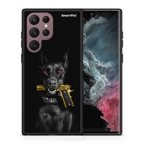 Θήκη Αγίου Βαλεντίνου Samsung S22 Ultra Golden Gun από τη Smartfits με σχέδιο στο πίσω μέρος και μαύρο περίβλημα | Samsung S22 Ultra Golden Gun case with colorful back and black bezels
