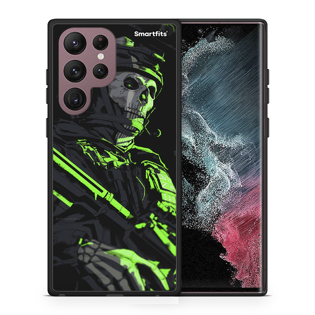 Θήκη Αγίου Βαλεντίνου Samsung S22 Ultra Green Soldier από τη Smartfits με σχέδιο στο πίσω μέρος και μαύρο περίβλημα | Samsung S22 Ultra Green Soldier case with colorful back and black bezels