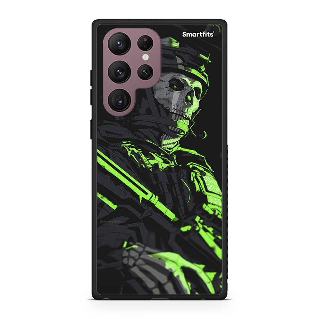 Samsung S22 Ultra Green Soldier Θήκη Αγίου Βαλεντίνου από τη Smartfits με σχέδιο στο πίσω μέρος και μαύρο περίβλημα | Smartphone case with colorful back and black bezels by Smartfits