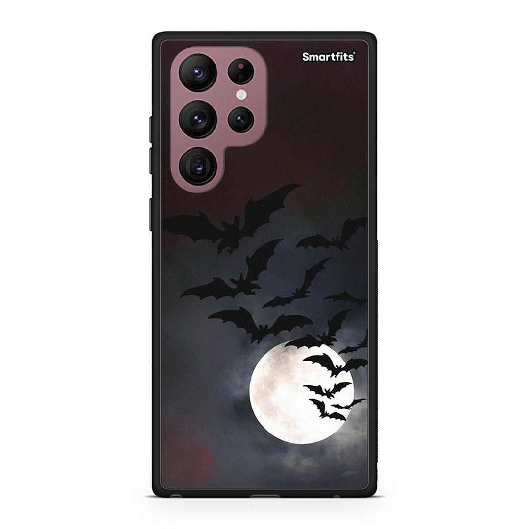 Samsung S22 Ultra Halloween Bat Night Θήκη από τη Smartfits με σχέδιο στο πίσω μέρος και μαύρο περίβλημα | Smartphone case with colorful back and black bezels by Smartfits