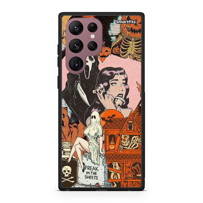 Samsung S22 Ultra Halloween Collage Θήκη από τη Smartfits με σχέδιο στο πίσω μέρος και μαύρο περίβλημα | Smartphone case with colorful back and black bezels by Smartfits
