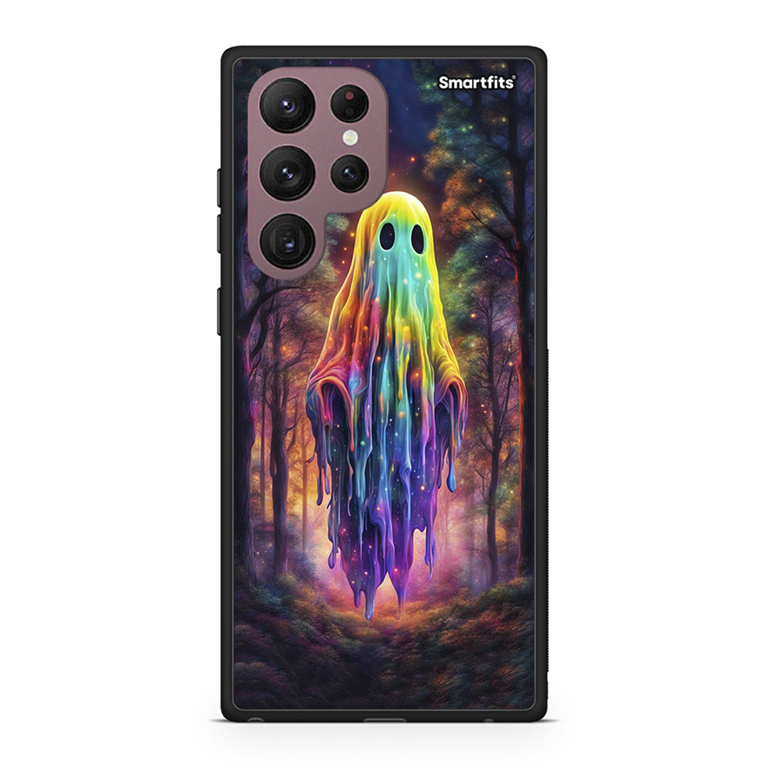 Samsung S22 Ultra Halloween Ghost θήκη από τη Smartfits με σχέδιο στο πίσω μέρος και μαύρο περίβλημα | Smartphone case with colorful back and black bezels by Smartfits