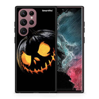 Thumbnail for Θήκη Samsung S22 Ultra Halloween Scary Pumpkin από τη Smartfits με σχέδιο στο πίσω μέρος και μαύρο περίβλημα | Samsung S22 Ultra Halloween Scary Pumpkin case with colorful back and black bezels