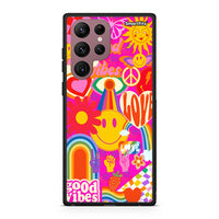 Thumbnail for Samsung S22 Ultra Hippie Love θήκη από τη Smartfits με σχέδιο στο πίσω μέρος και μαύρο περίβλημα | Smartphone case with colorful back and black bezels by Smartfits