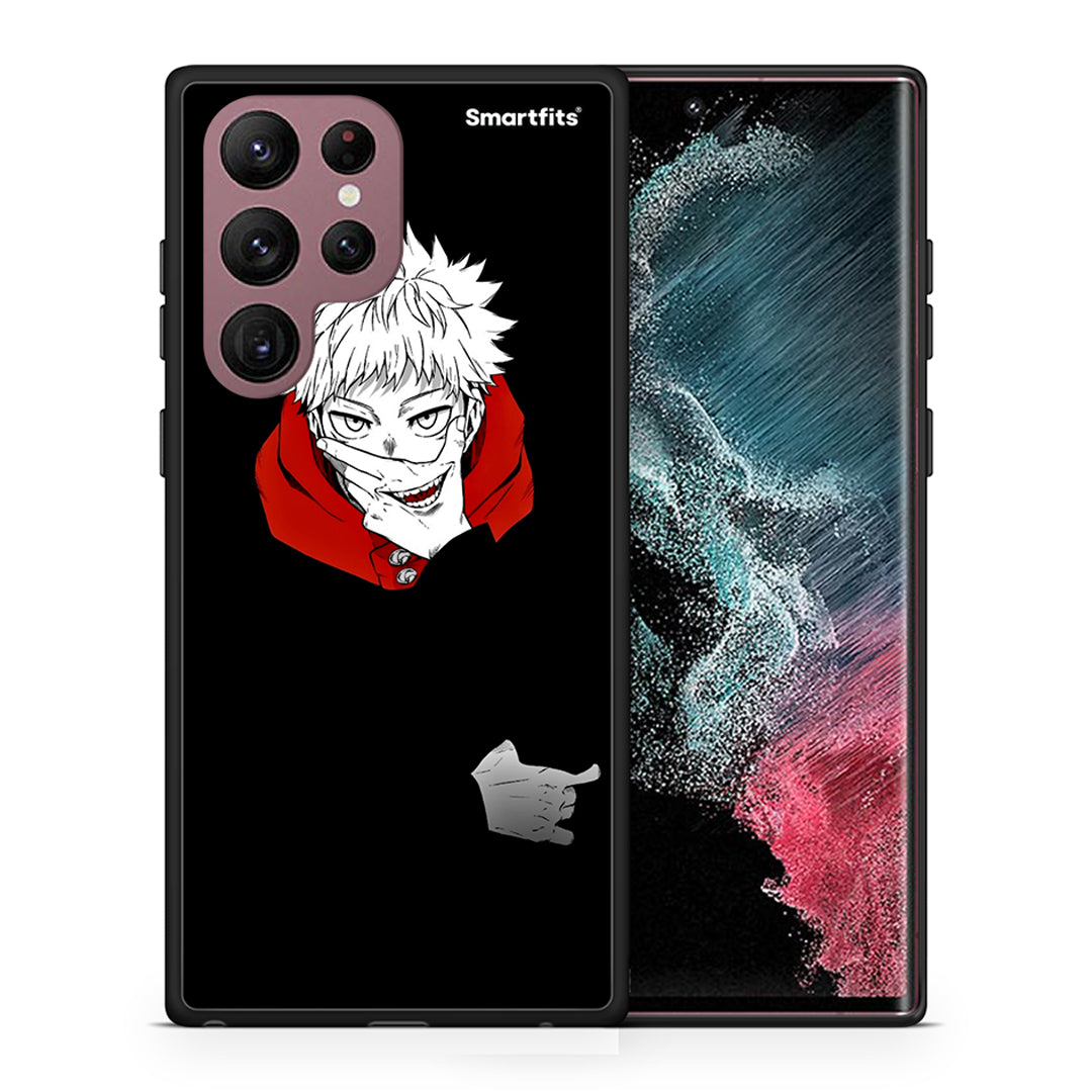 Θήκη Samsung S22 Ultra Itadori Anime από τη Smartfits με σχέδιο στο πίσω μέρος και μαύρο περίβλημα | Samsung S22 Ultra Itadori Anime case with colorful back and black bezels