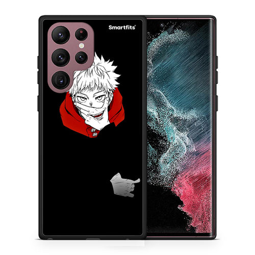 Θήκη Samsung S22 Ultra Itadori Anime από τη Smartfits με σχέδιο στο πίσω μέρος και μαύρο περίβλημα | Samsung S22 Ultra Itadori Anime case with colorful back and black bezels
