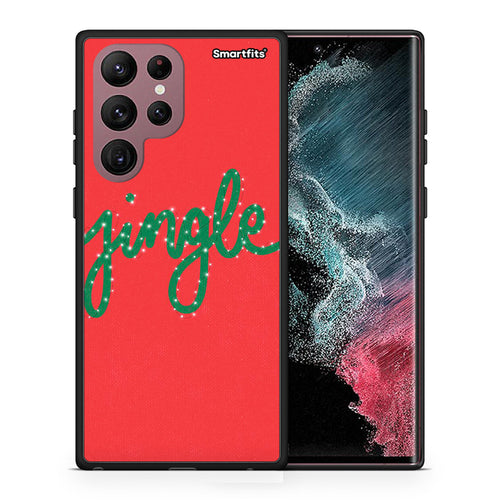 Θήκη Samsung S22 Ultra Jingle Xmas από τη Smartfits με σχέδιο στο πίσω μέρος και μαύρο περίβλημα | Samsung S22 Ultra Jingle Xmas case with colorful back and black bezels
