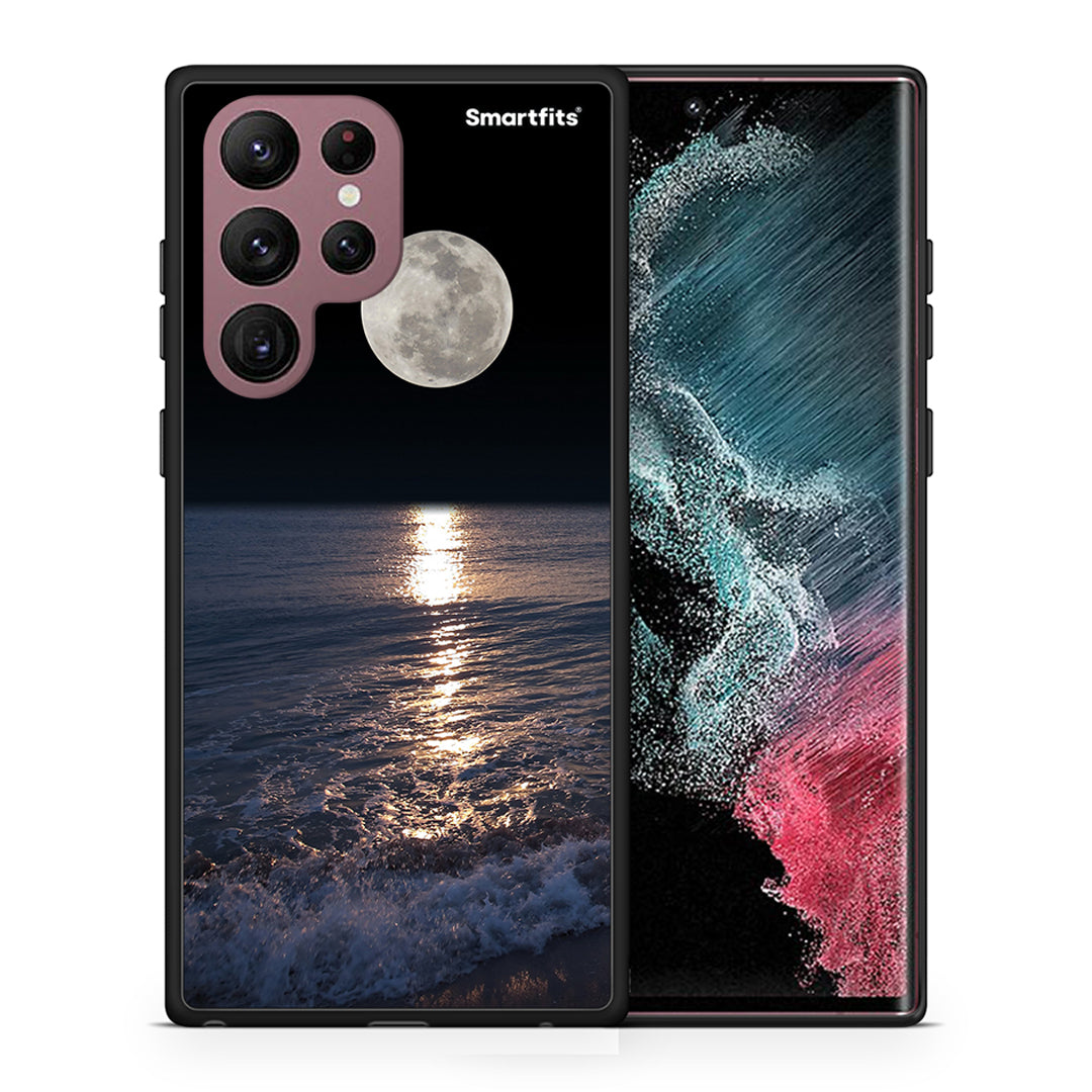 Θήκη Samsung S22 Ultra Moon Landscape από τη Smartfits με σχέδιο στο πίσω μέρος και μαύρο περίβλημα | Samsung S22 Ultra Moon Landscape case with colorful back and black bezels