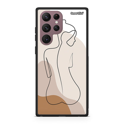 Samsung S22 Ultra LineArt Woman θήκη από τη Smartfits με σχέδιο στο πίσω μέρος και μαύρο περίβλημα | Smartphone case with colorful back and black bezels by Smartfits