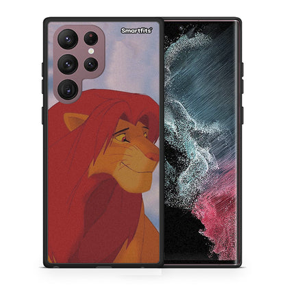 Θήκη Αγίου Βαλεντίνου Samsung S22 Ultra Lion Love 1 από τη Smartfits με σχέδιο στο πίσω μέρος και μαύρο περίβλημα | Samsung S22 Ultra Lion Love 1 case with colorful back and black bezels