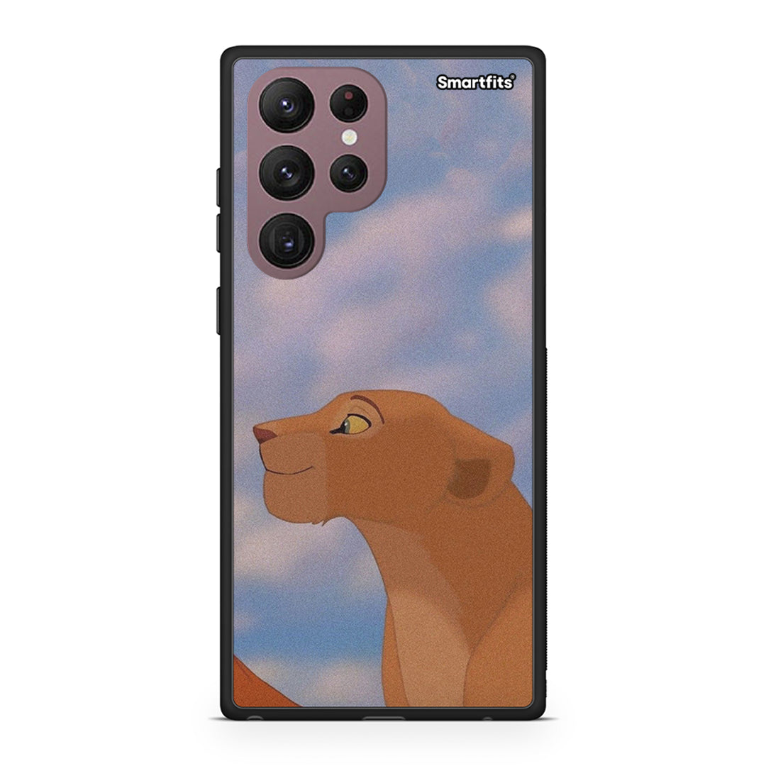 Samsung S22 Ultra Lion Love 2 Θήκη Αγίου Βαλεντίνου από τη Smartfits με σχέδιο στο πίσω μέρος και μαύρο περίβλημα | Smartphone case with colorful back and black bezels by Smartfits