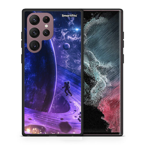 Θήκη Samsung S22 Ultra Lost Astronaut από τη Smartfits με σχέδιο στο πίσω μέρος και μαύρο περίβλημα | Samsung S22 Ultra Lost Astronaut case with colorful back and black bezels