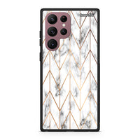 Thumbnail for Samsung S22 Ultra Gold Geometric Marble case, cover, bumper