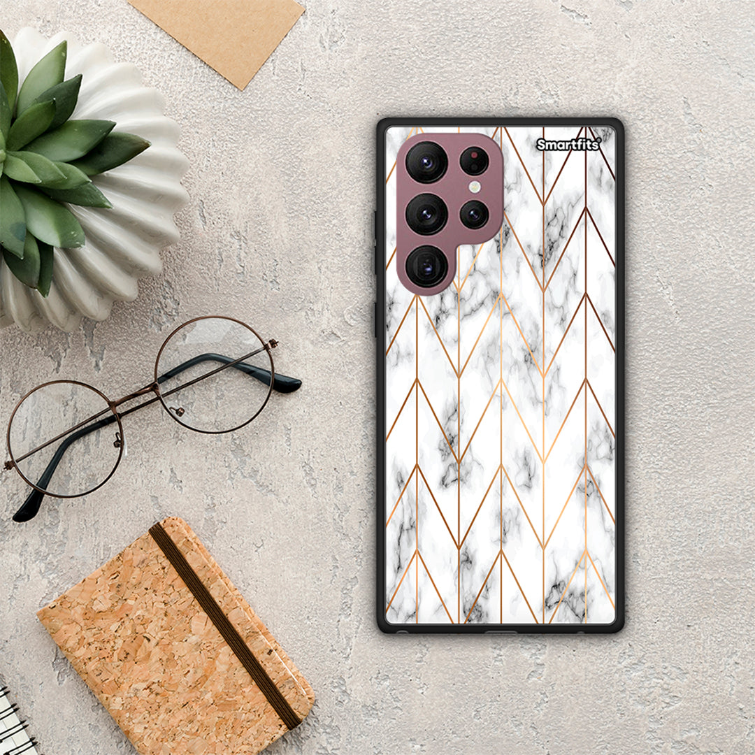 Marble Gold Geometric - Samsung Galaxy S22 Ultra θήκη