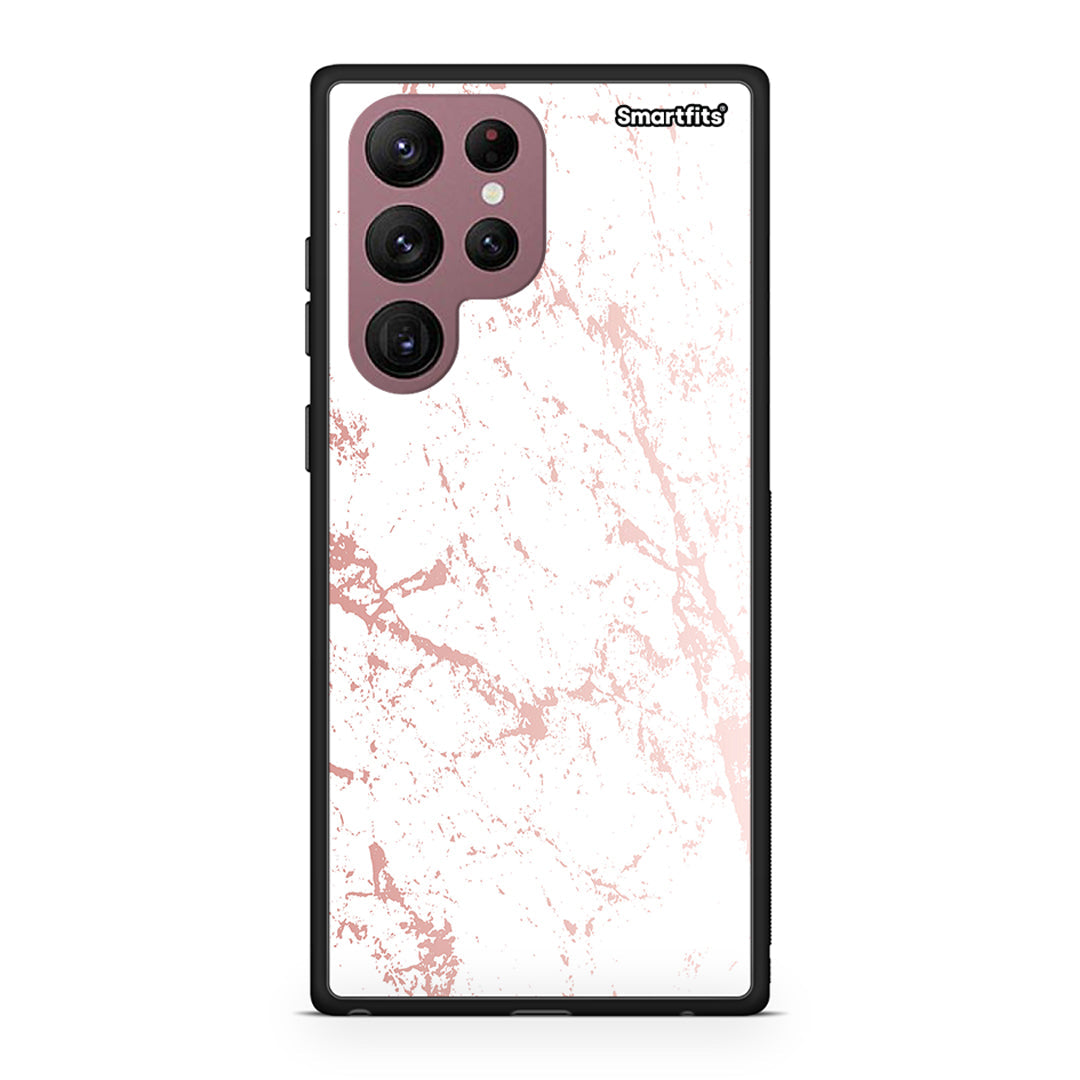 Samsung S22 Ultra Pink Splash Marble case, cover, bumper