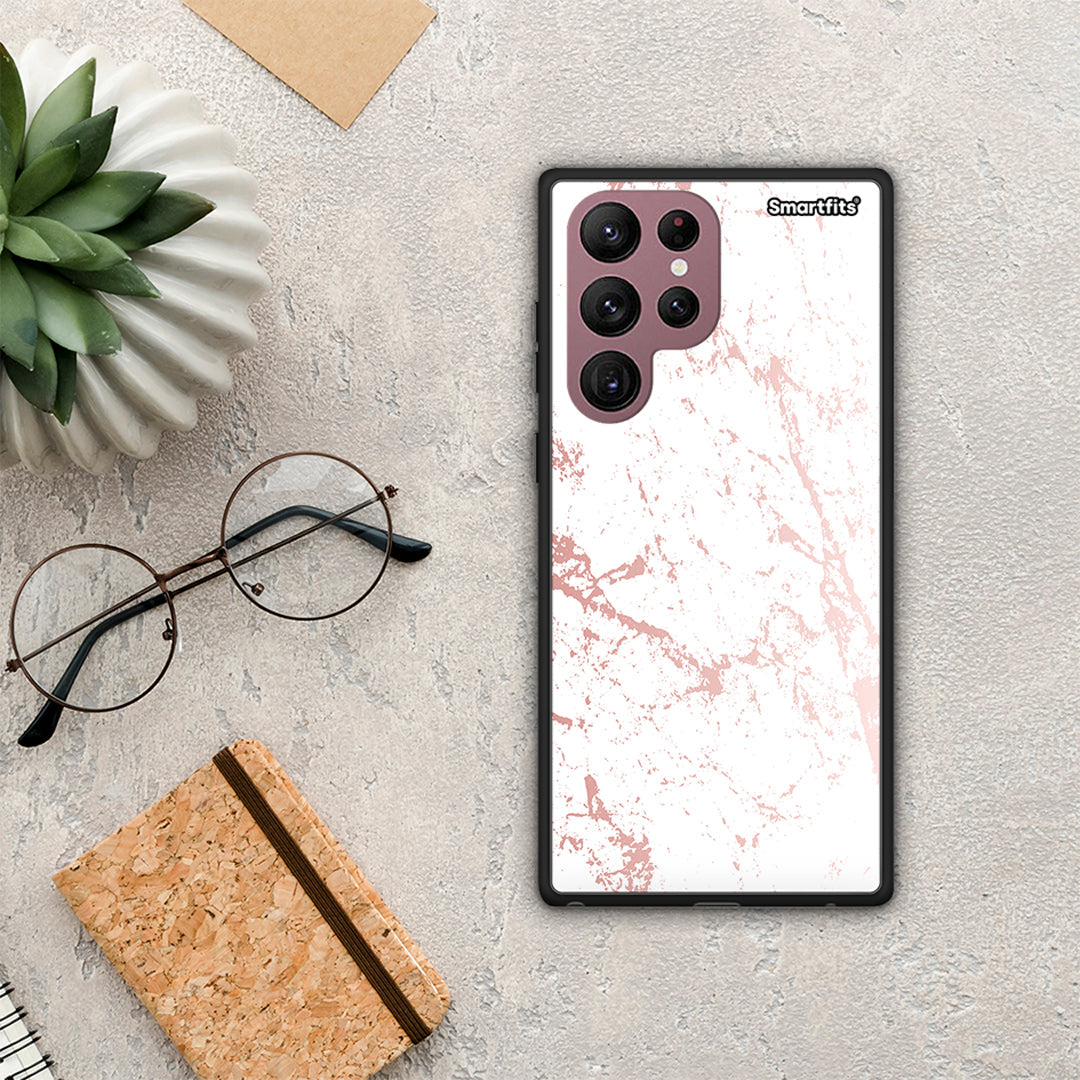 Marble Pink Splash - Samsung Galaxy S22 Ultra θήκη