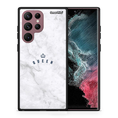 Θήκη Samsung S22 Ultra Queen Marble από τη Smartfits με σχέδιο στο πίσω μέρος και μαύρο περίβλημα | Samsung S22 Ultra Queen Marble case with colorful back and black bezels