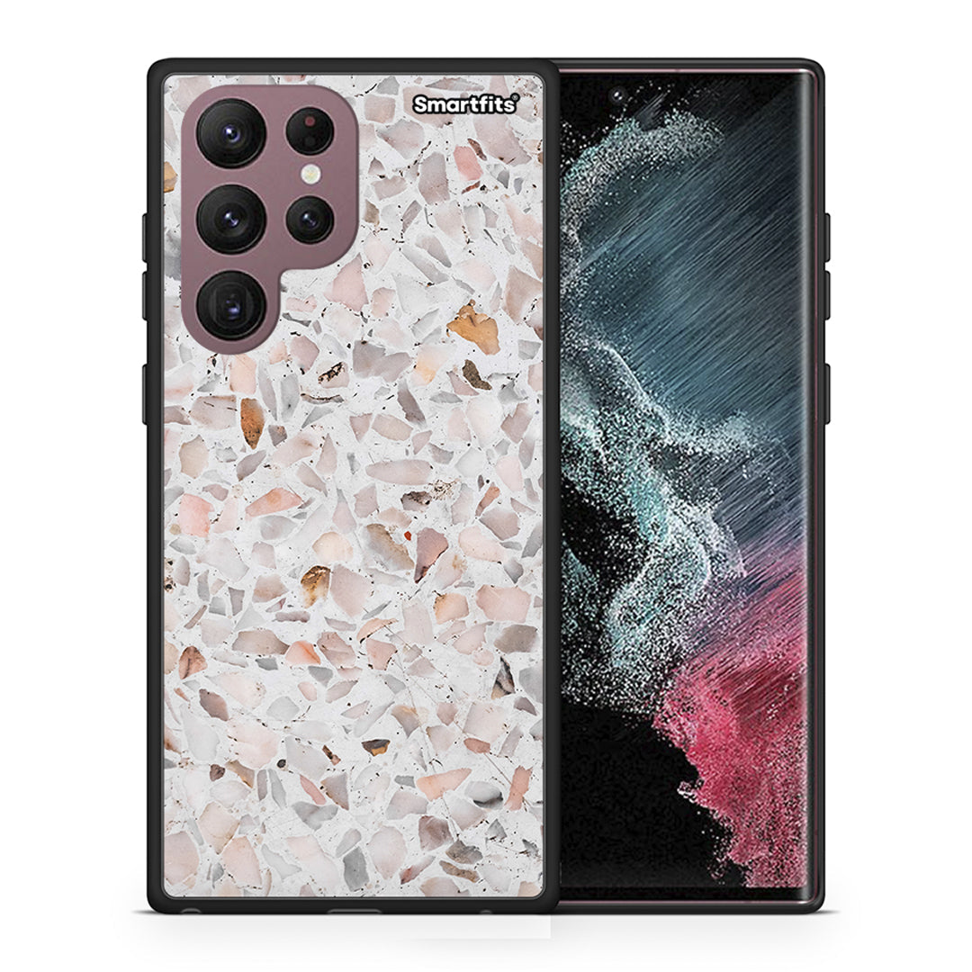 Θήκη Samsung S22 Ultra Marble Terrazzo από τη Smartfits με σχέδιο στο πίσω μέρος και μαύρο περίβλημα | Samsung S22 Ultra Marble Terrazzo case with colorful back and black bezels