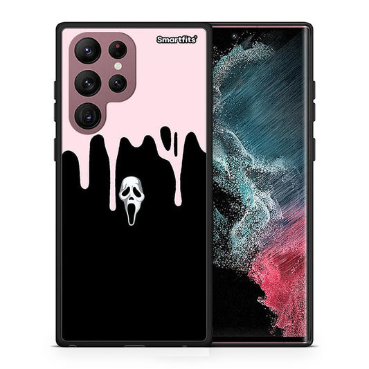 Θήκη Samsung S22 Ultra Melting Halloween Mask από τη Smartfits με σχέδιο στο πίσω μέρος και μαύρο περίβλημα | Samsung S22 Ultra Melting Halloween Mask case with colorful back and black bezels