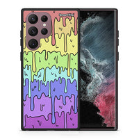Thumbnail for Θήκη Samsung S22 Ultra Melting Rainbow από τη Smartfits με σχέδιο στο πίσω μέρος και μαύρο περίβλημα | Samsung S22 Ultra Melting Rainbow case with colorful back and black bezels
