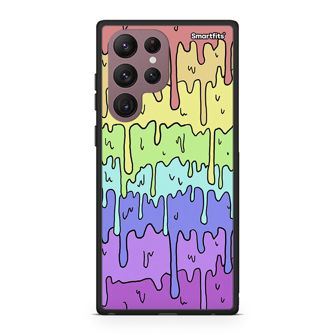 Samsung S22 Ultra Melting Rainbow θήκη από τη Smartfits με σχέδιο στο πίσω μέρος και μαύρο περίβλημα | Smartphone case with colorful back and black bezels by Smartfits