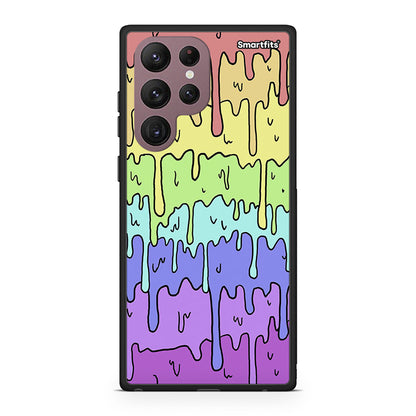 Samsung S22 Ultra Melting Rainbow θήκη από τη Smartfits με σχέδιο στο πίσω μέρος και μαύρο περίβλημα | Smartphone case with colorful back and black bezels by Smartfits