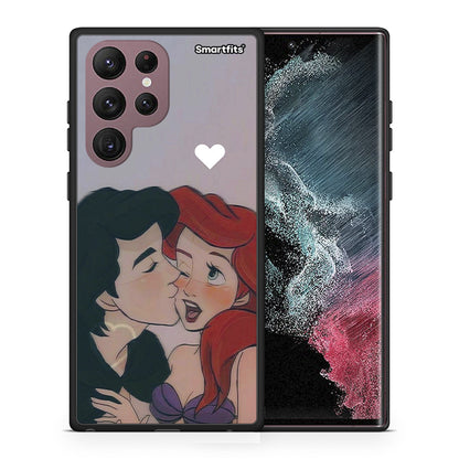 Θήκη Αγίου Βαλεντίνου Samsung S22 Ultra Mermaid Love από τη Smartfits με σχέδιο στο πίσω μέρος και μαύρο περίβλημα | Samsung S22 Ultra Mermaid Love case with colorful back and black bezels