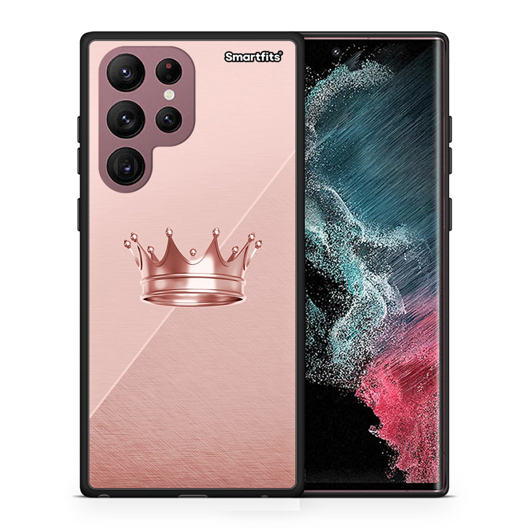 Θήκη Samsung S22 Ultra Crown Minimal από τη Smartfits με σχέδιο στο πίσω μέρος και μαύρο περίβλημα | Samsung S22 Ultra Crown Minimal case with colorful back and black bezels