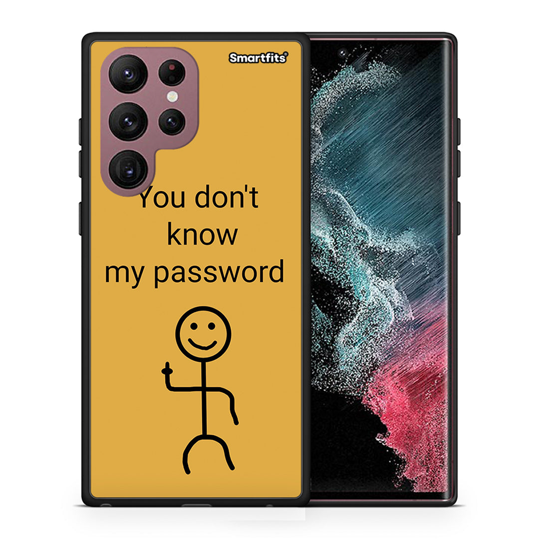 Θήκη Samsung S22 Ultra My Password από τη Smartfits με σχέδιο στο πίσω μέρος και μαύρο περίβλημα | Samsung S22 Ultra My Password case with colorful back and black bezels