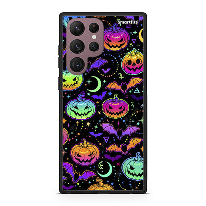 Samsung S22 Ultra Neon Halloween θήκη από τη Smartfits με σχέδιο στο πίσω μέρος και μαύρο περίβλημα | Smartphone case with colorful back and black bezels by Smartfits