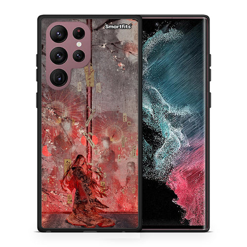 Θήκη Samsung S22 Ultra Nezuko Kamado από τη Smartfits με σχέδιο στο πίσω μέρος και μαύρο περίβλημα | Samsung S22 Ultra Nezuko Kamado case with colorful back and black bezels