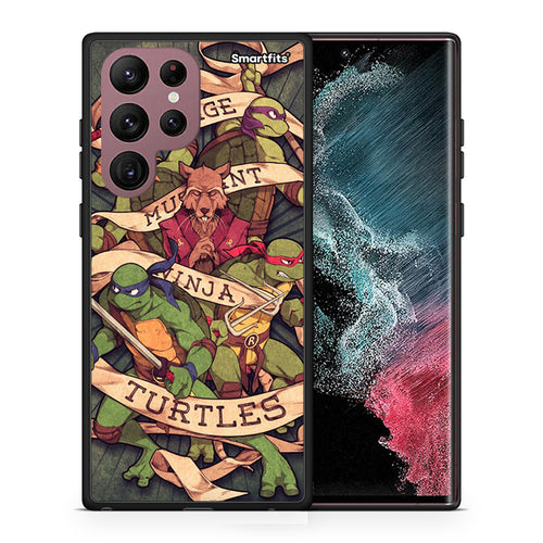 Θήκη Samsung S22 Ultra Ninja Turtles από τη Smartfits με σχέδιο στο πίσω μέρος και μαύρο περίβλημα | Samsung S22 Ultra Ninja Turtles case with colorful back and black bezels