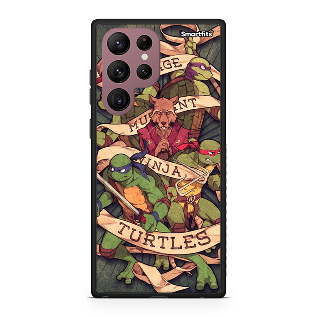 Samsung S22 Ultra Ninja Turtles θήκη από τη Smartfits με σχέδιο στο πίσω μέρος και μαύρο περίβλημα | Smartphone case with colorful back and black bezels by Smartfits